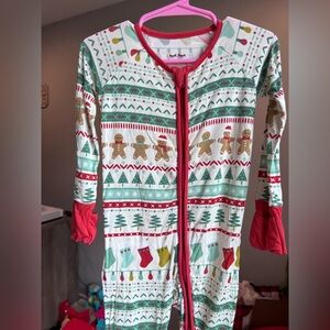 Little Sleepies Fair Isle Christmas Zippy Pajamas Size 12-18M GUC